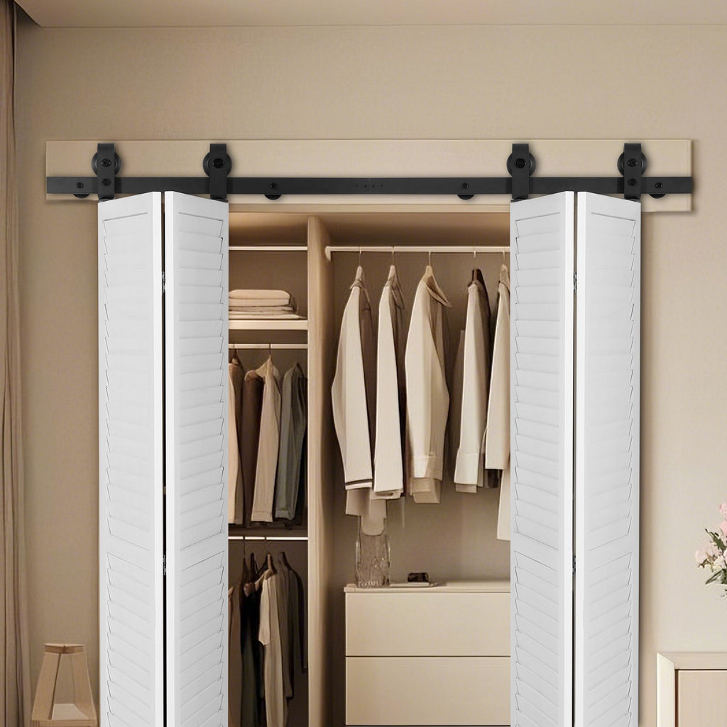 Sulankstomų stumdomų durų furnitūros komplektas VEVOR 60IN-2D-4K, 152 cm