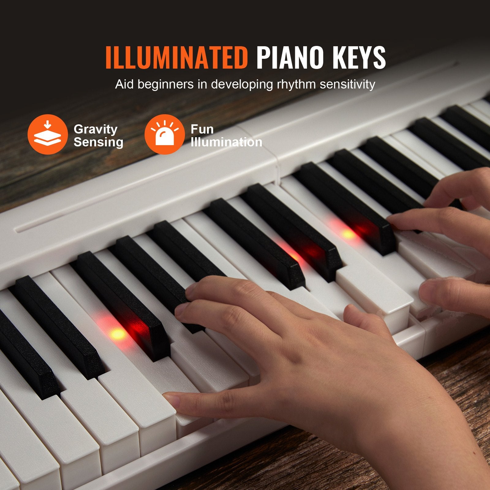 Sulankstomas skaitmeninis pianinas VEVOR BX-11, 61 klavišas