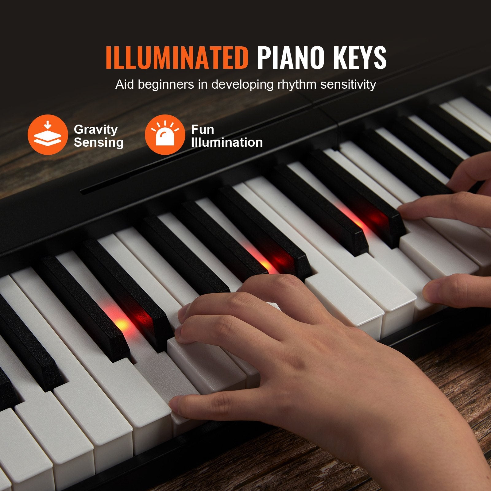 Sulankstomas skaitmeninis pianinas VEVOR BX-11, 61 klavišas
