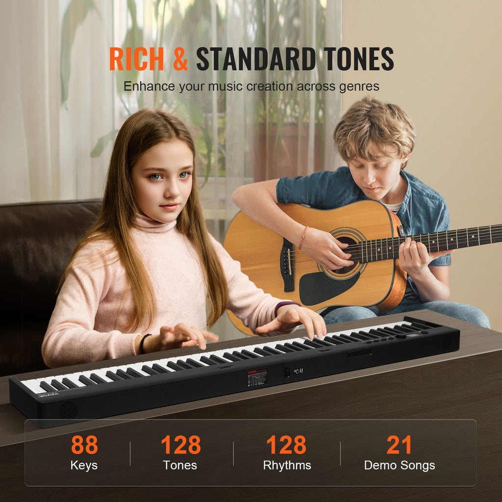 Sulankstomas skaitmeninis pianinas VEVOR BX-20, 88 klavišai