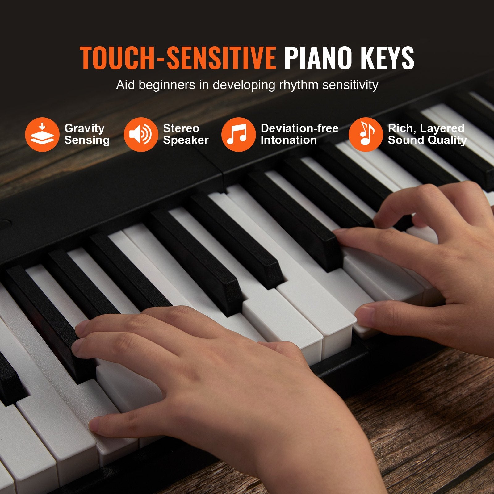 Sulankstomas skaitmeninis pianinas VEVOR BX-20, 88 klavišai