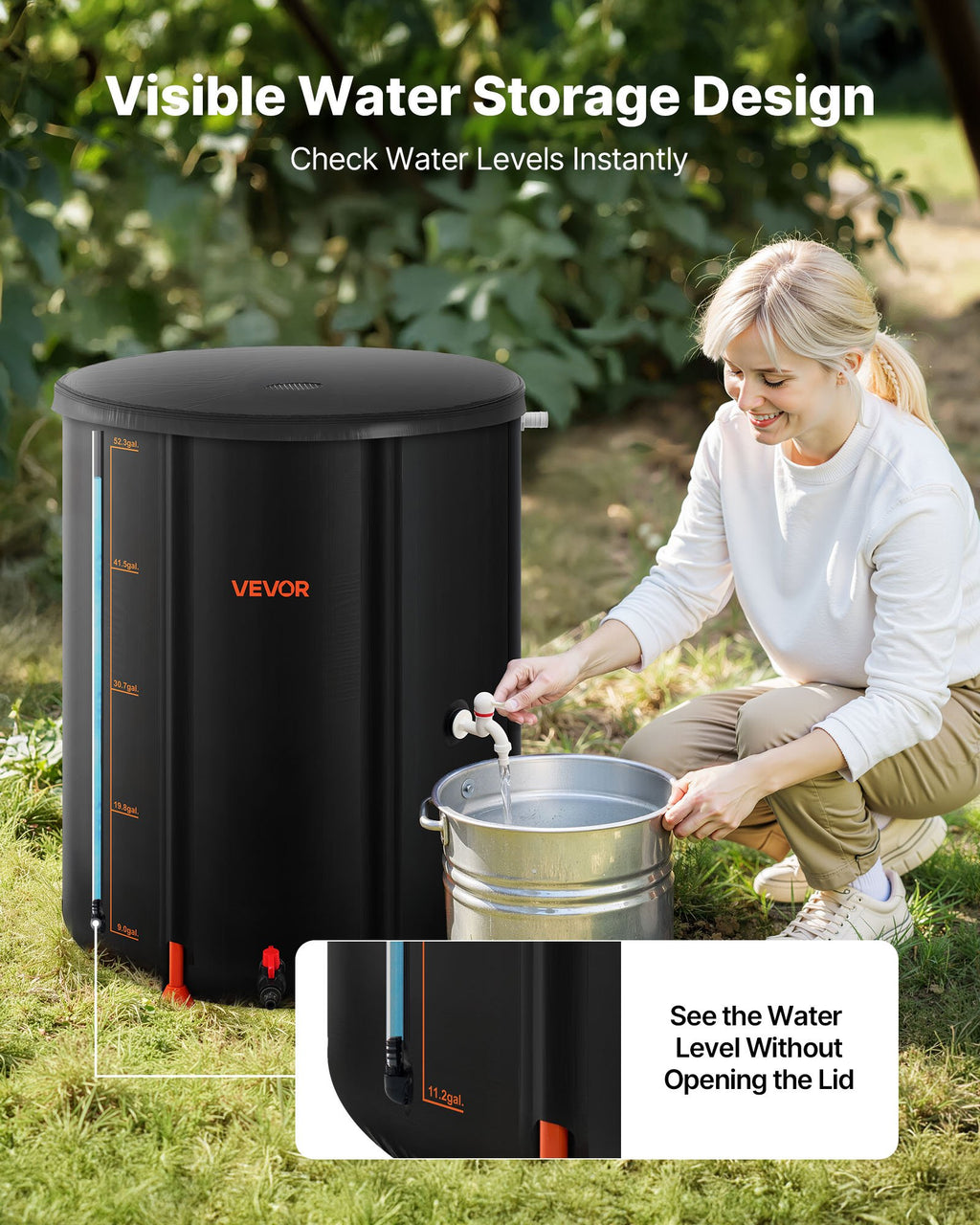 Sulankstoma lietaus vandens talpa VEVOR RB-0200, 201 L