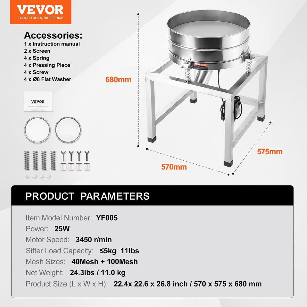 Elektrinis vibracinis sijotuvas VEVOR YF005, 25W