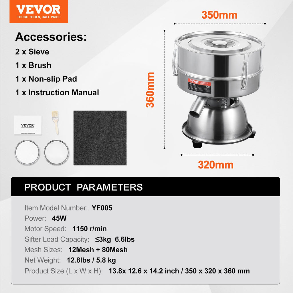 Elektrinis vibruojantis sijotuvas VEVOR YF005, 45W