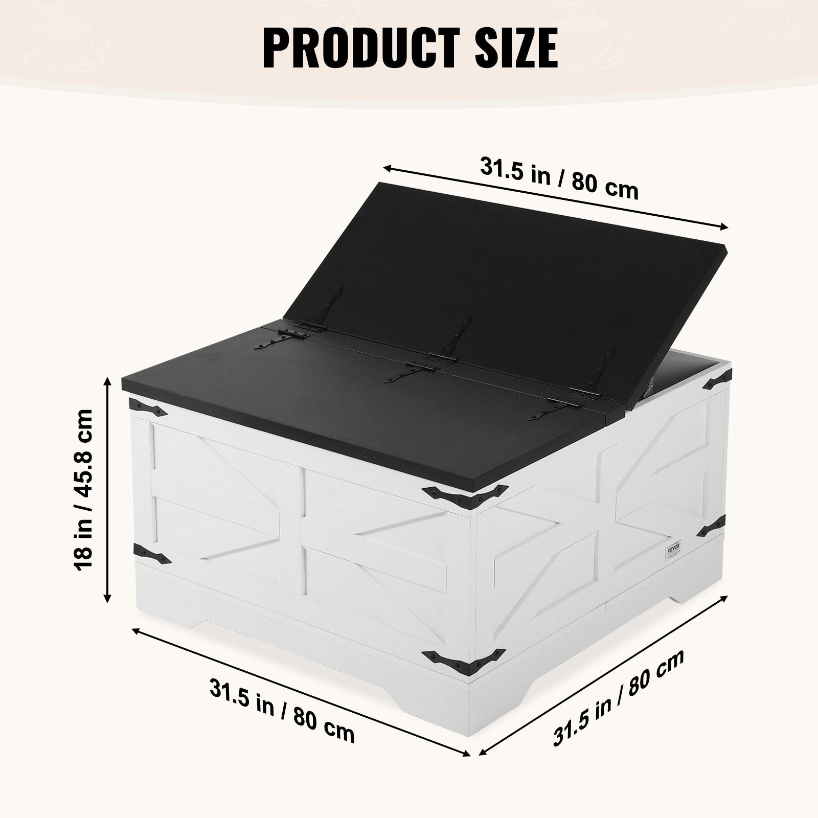 Kavos staliukas VEVOR KLLT-03, 80 cm pločio