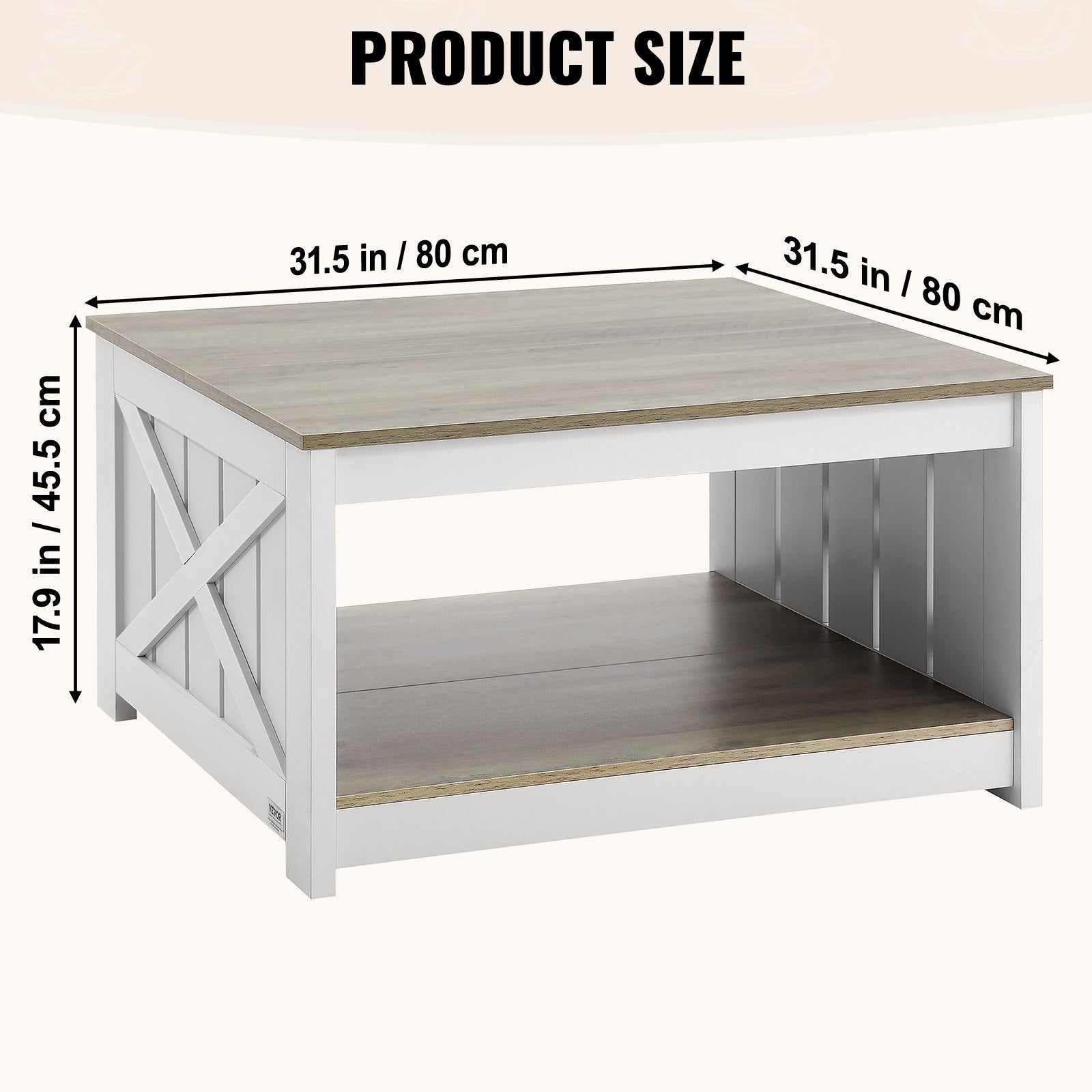Kavos staliukas VEVOR KLLT-01, 80 cm pločio
