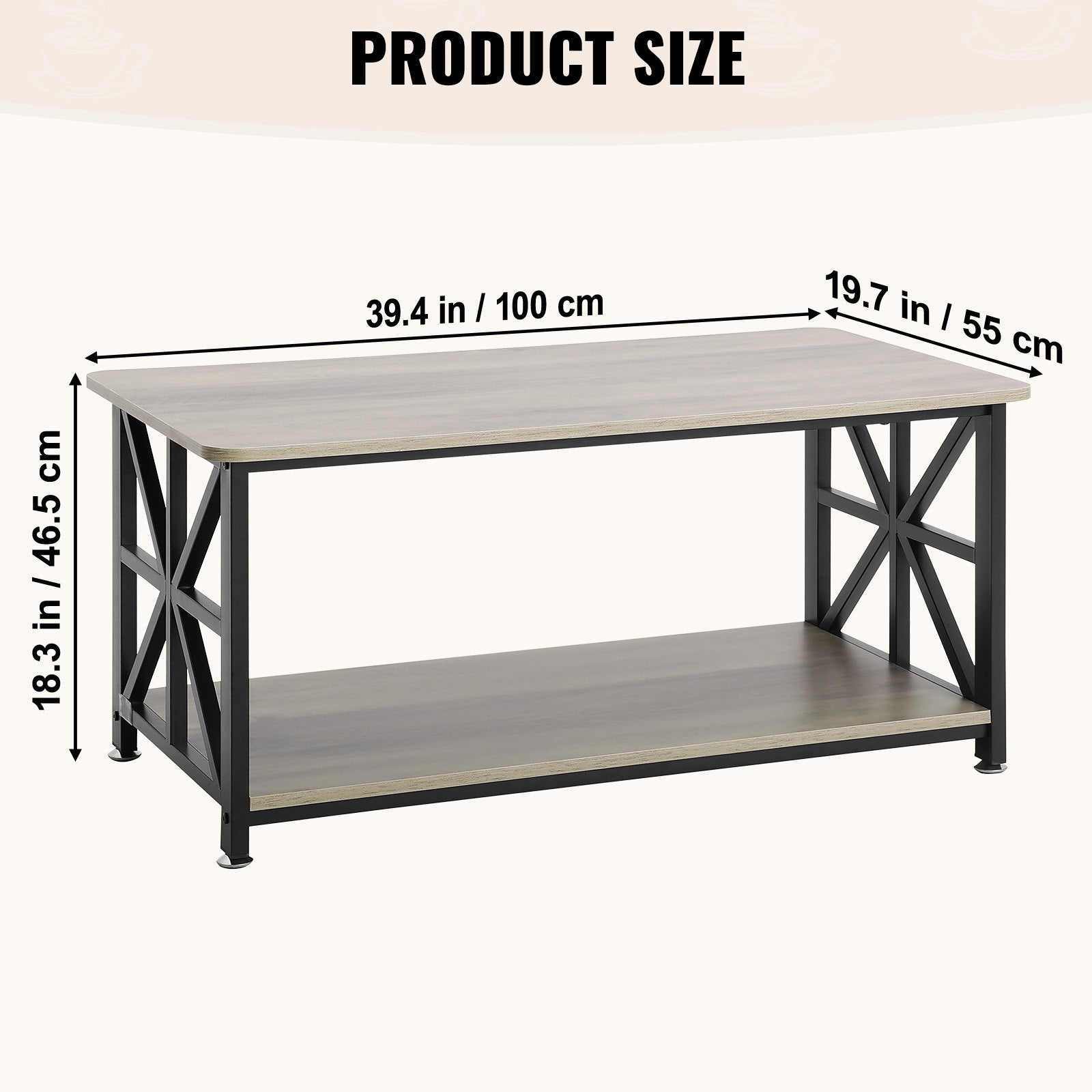 Kavos staliukas VEVOR KLLT-07, 100 cm ilgio