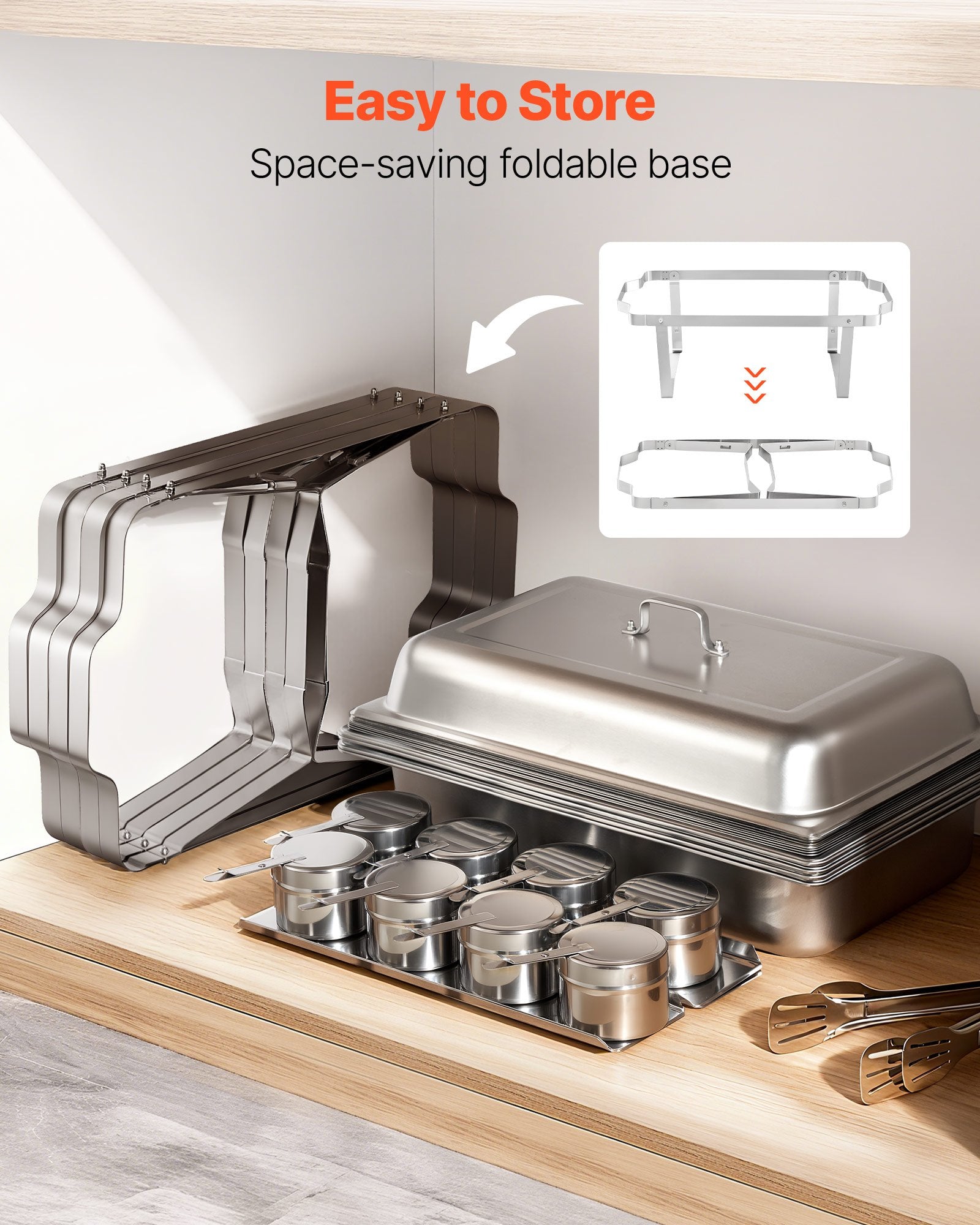 Maisto šildytuvas (Chafing Dish) VEVOR HZ-433, 4 vnt. rinkinys, 9,91 l