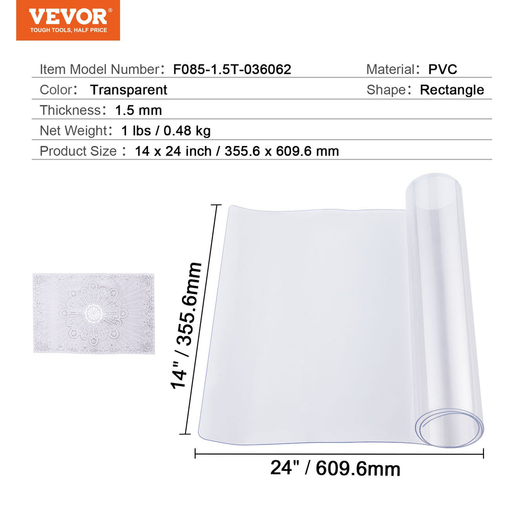 Plastikinė stalo apsauga VEVOR F085-1.5T-036062, 1,5 mm storio