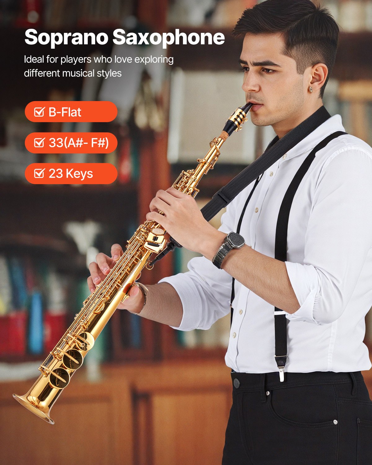 Tiesus soprano saksofonas VEVOR JASS-301, B flat