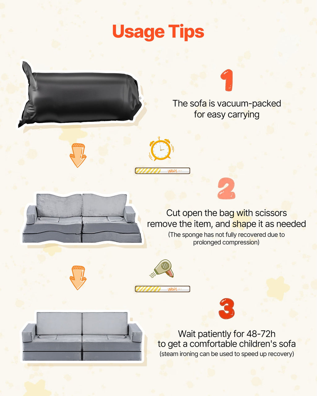 Modulinė vaikiška žaidimų sofa VEVOR SF-1790, 14 dalių rinkinys