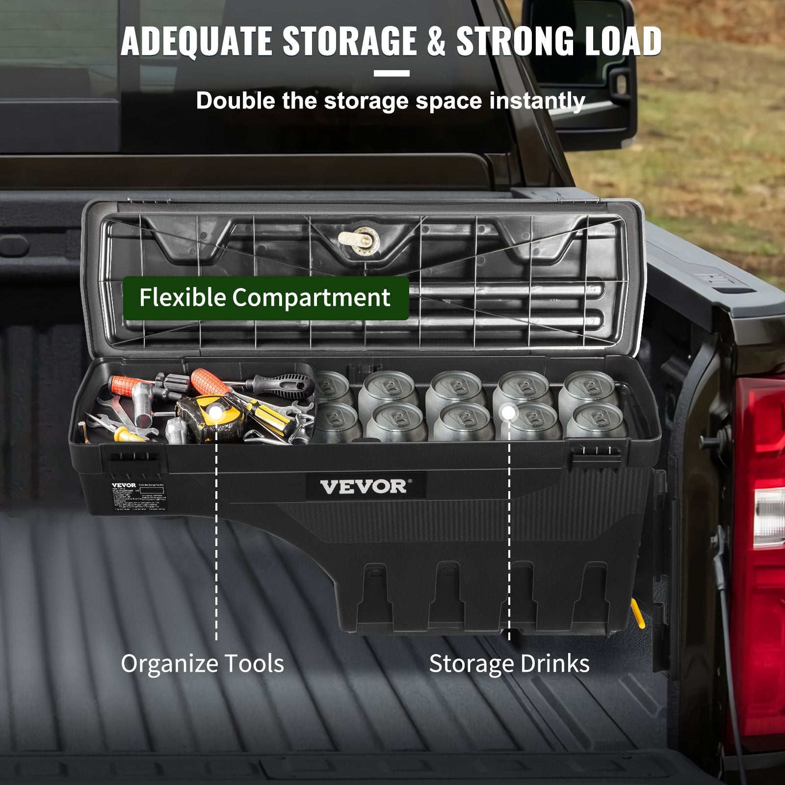Pikapo kėbulo įrankių dėžės VEVOR Chevrolet Silverado 1500 (2019-2020), 25 l talpa