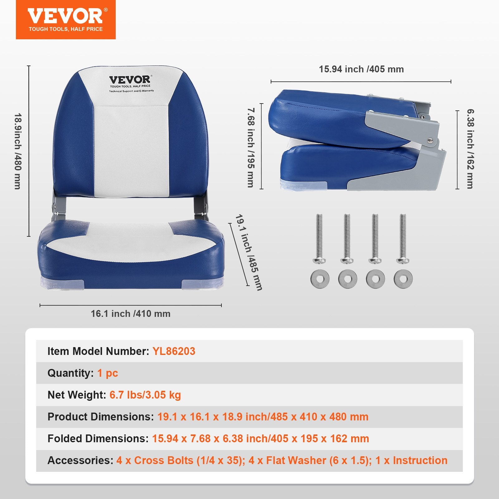 Valties kėdės VEVOR YL86203-2pcs, 2 vnt. komplektas