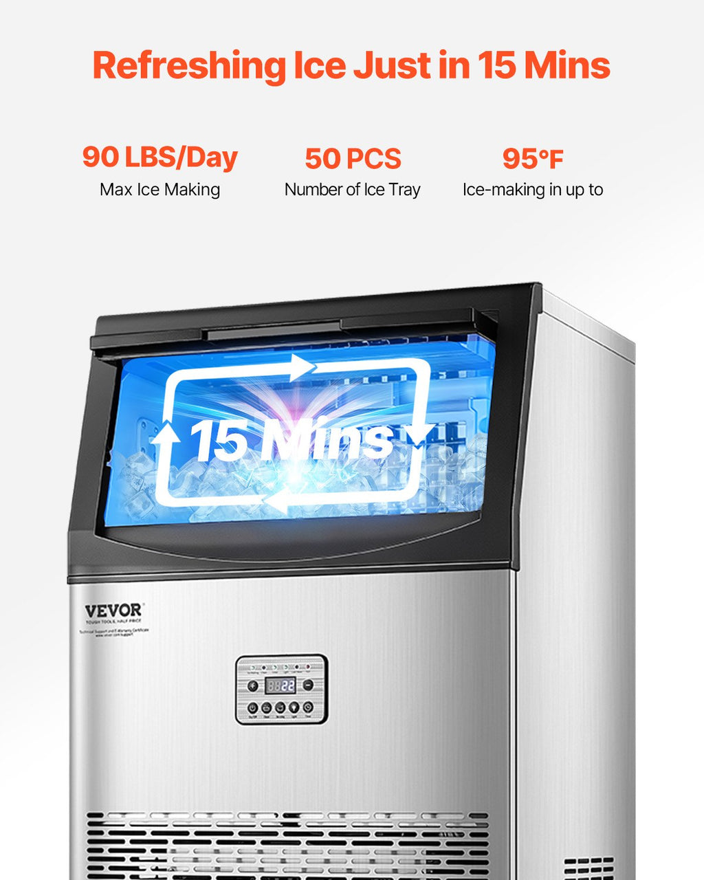 Pramoninis ledo generatorius VEVOR CIM-500T, 40 kg/24 val.