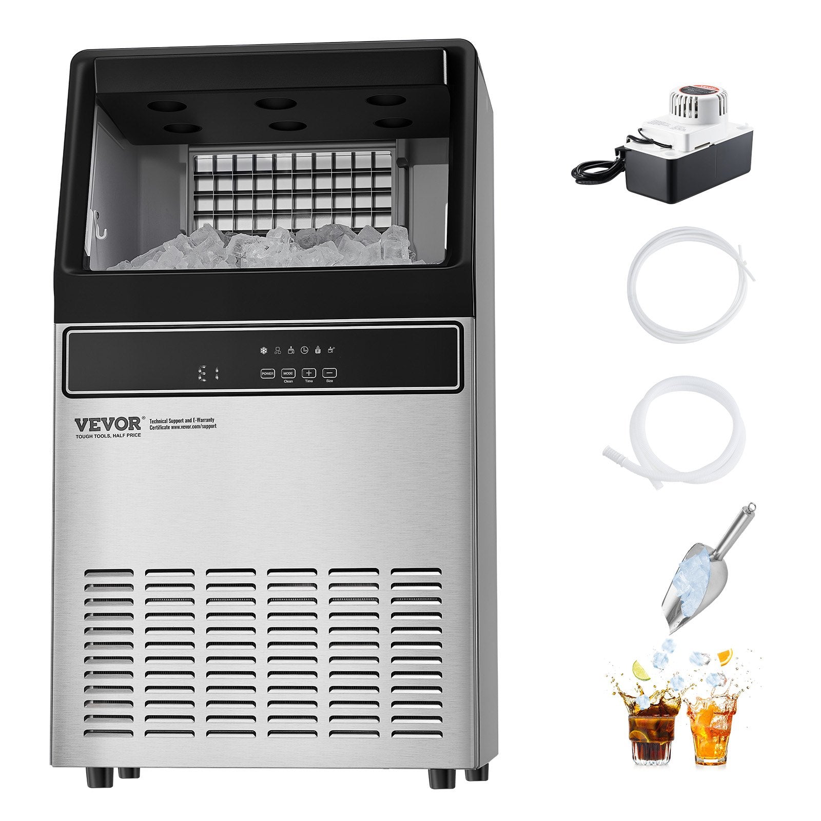 Ledo gaminimo aparatas VEVOR IMC9000B-CB, 50 kg/24 val.