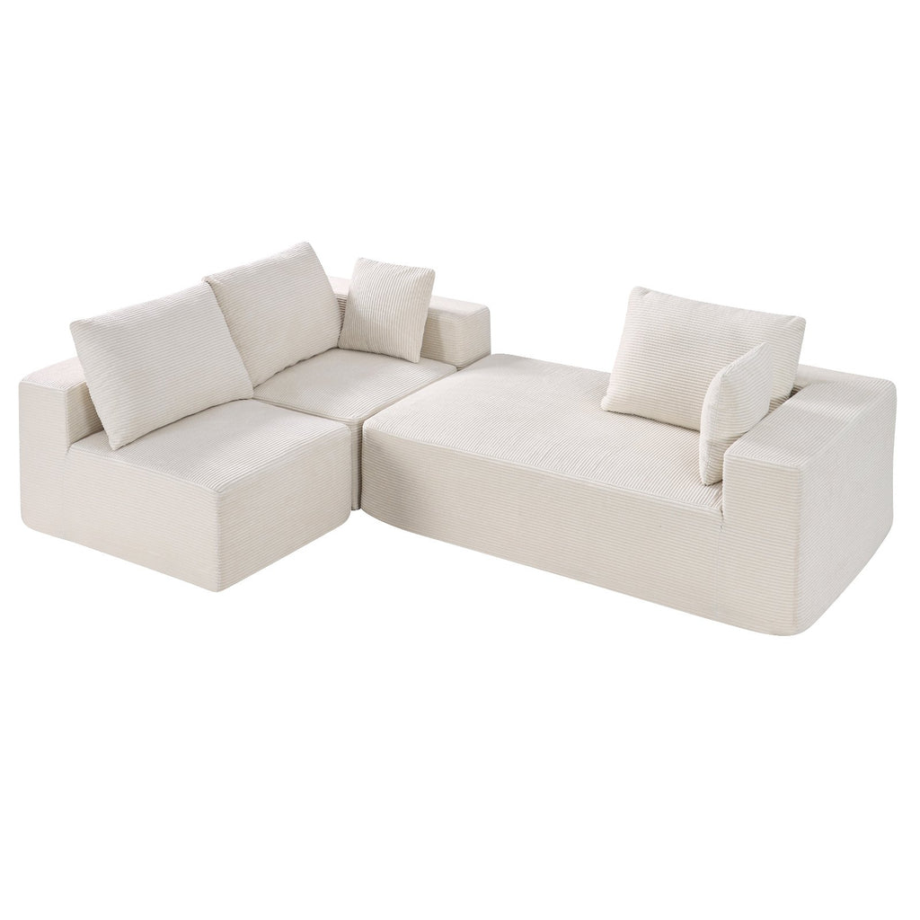 Modulinė kampinė sofa VEVOR 247037#, L formos, smėlio spalvos