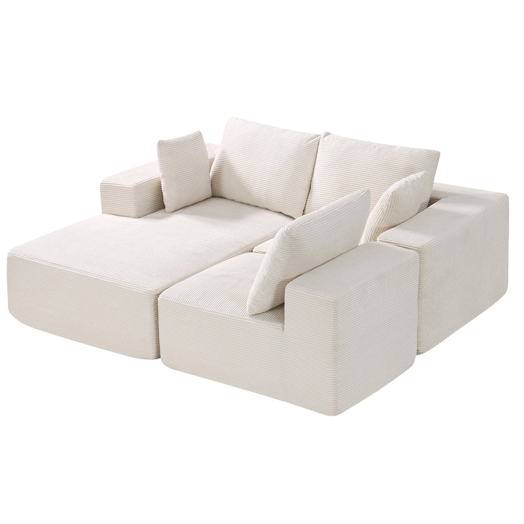 Modulinė kampinė sofa VEVOR 247037#, L formos, smėlio spalvos