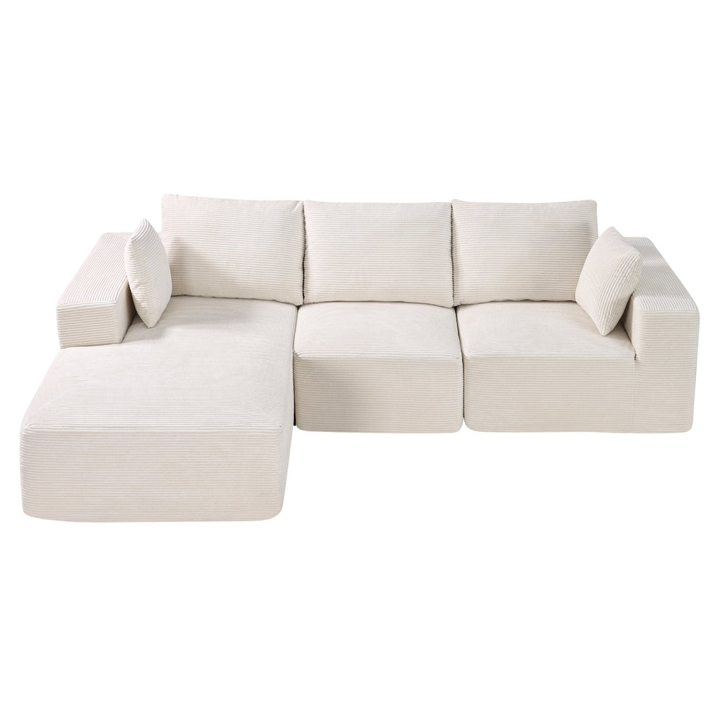 Modulinė kampinė sofa VEVOR 247037#, L formos, smėlio spalvos