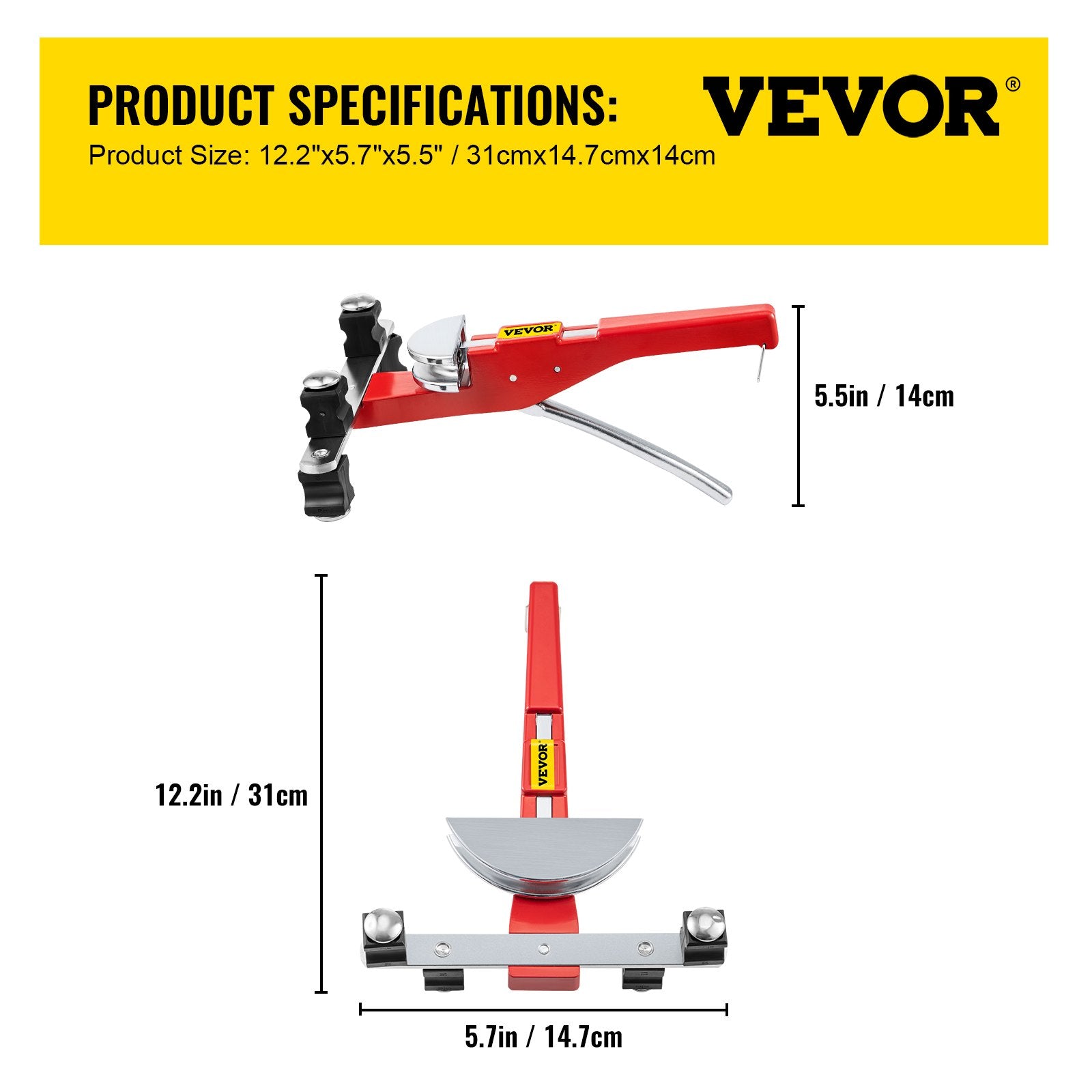 Vamzdžių lenkimo prietaisas VEVOR CT-999RF, 1/4"–7/8"