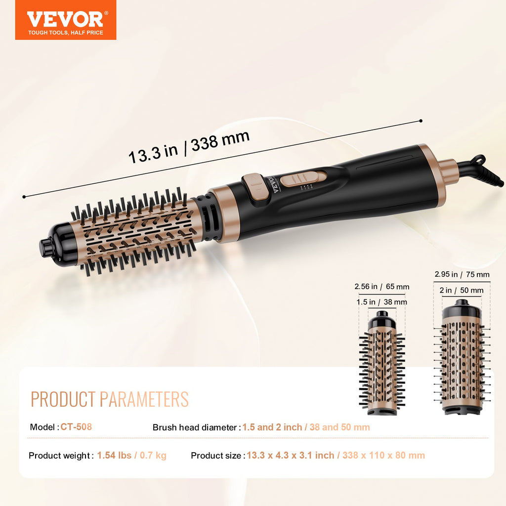 Besisukantis plaukų džiovintuvas-šepetys VEVOR CT-508, 1000 W