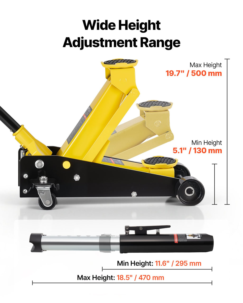 Žemo profilio hidraulinis keltuvas VEVOR WD-A-03000-A00-0, 3 t