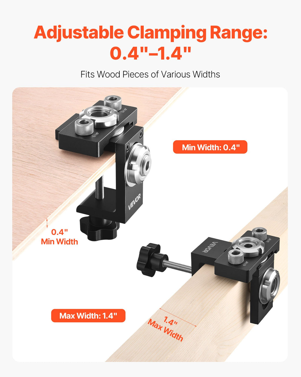 Kaiščių gręžimo šablonas VEVOR SSXR2503, 6,4 / 7,9 / 15 mm grąžtai