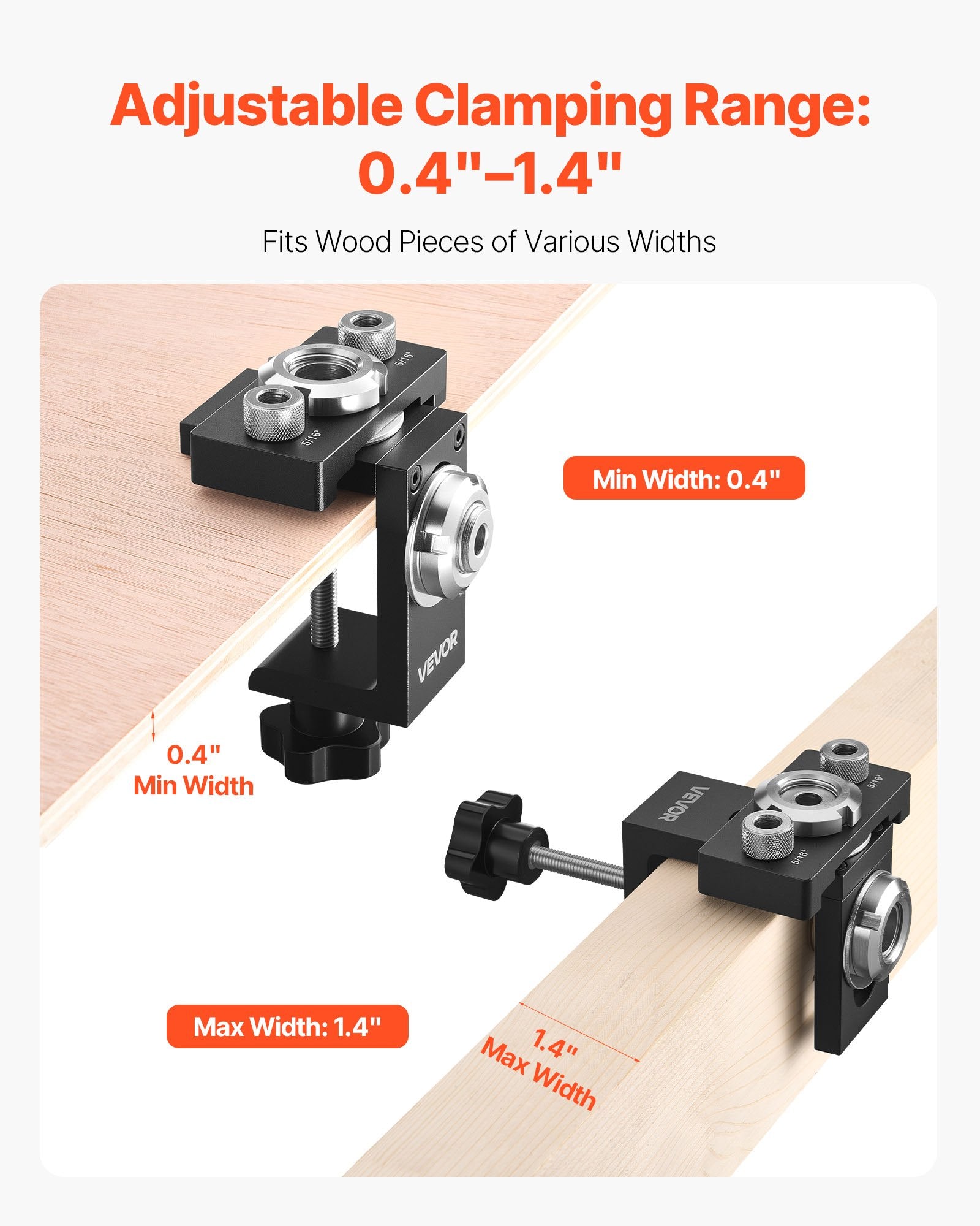 Kaiščių gręžimo šablonas VEVOR SSXR2503, 6,4 / 7,9 / 15 mm grąžtai