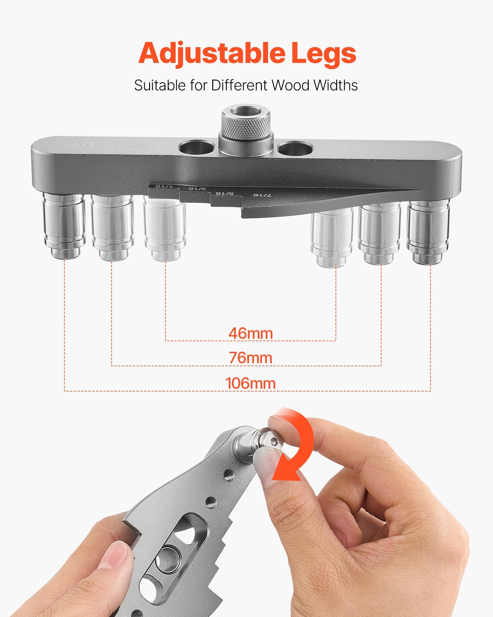 Saviscentruojantis skylių gręžimo šablonas VEVOR SSXR2502, 6,4–9,5 mm