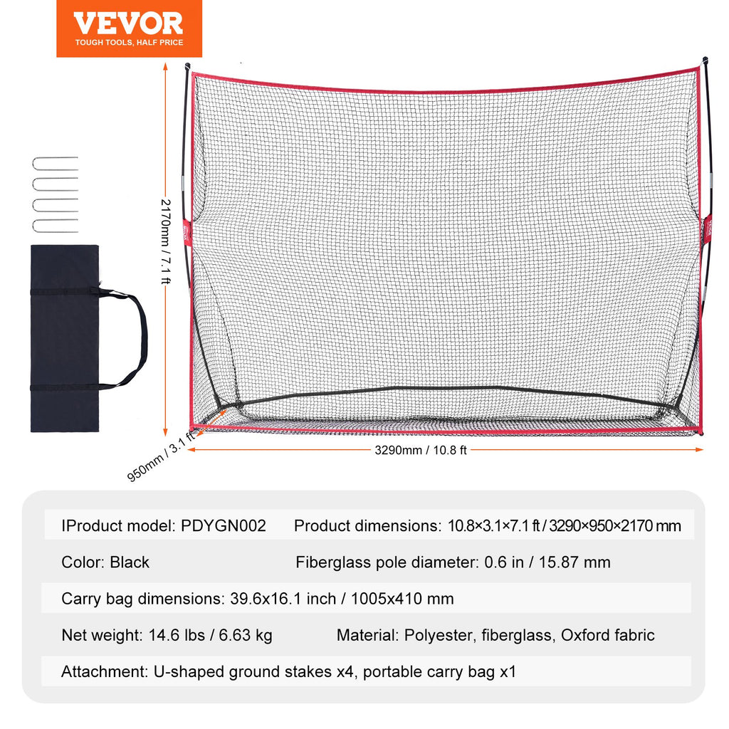 Golfo treniruočių tinklas VEVOR PDYGF002, 3,3 x 2,2 m