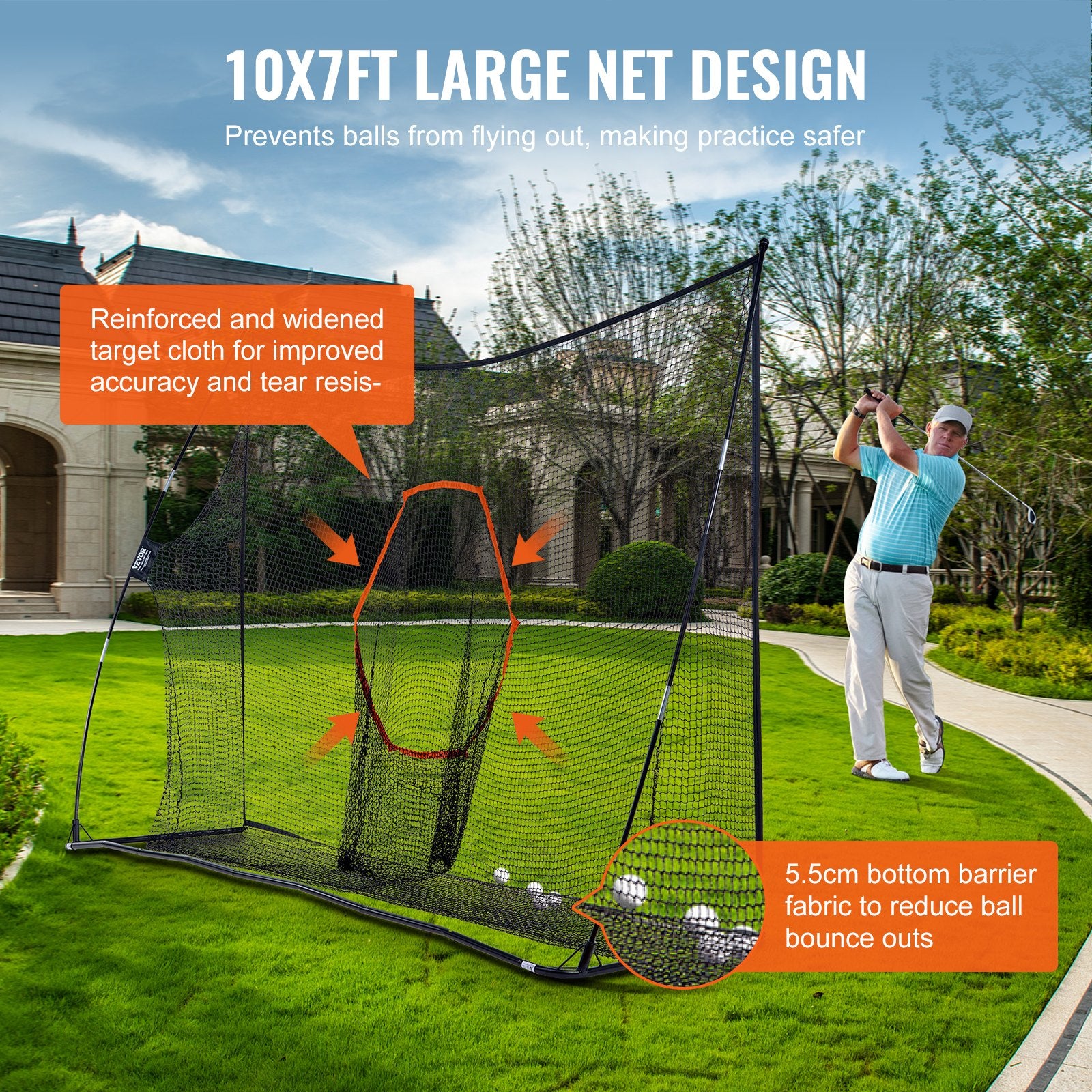 Golfo treniruočių tinklas VEVOR PDYGF003, 3,3 x 2,2 m
