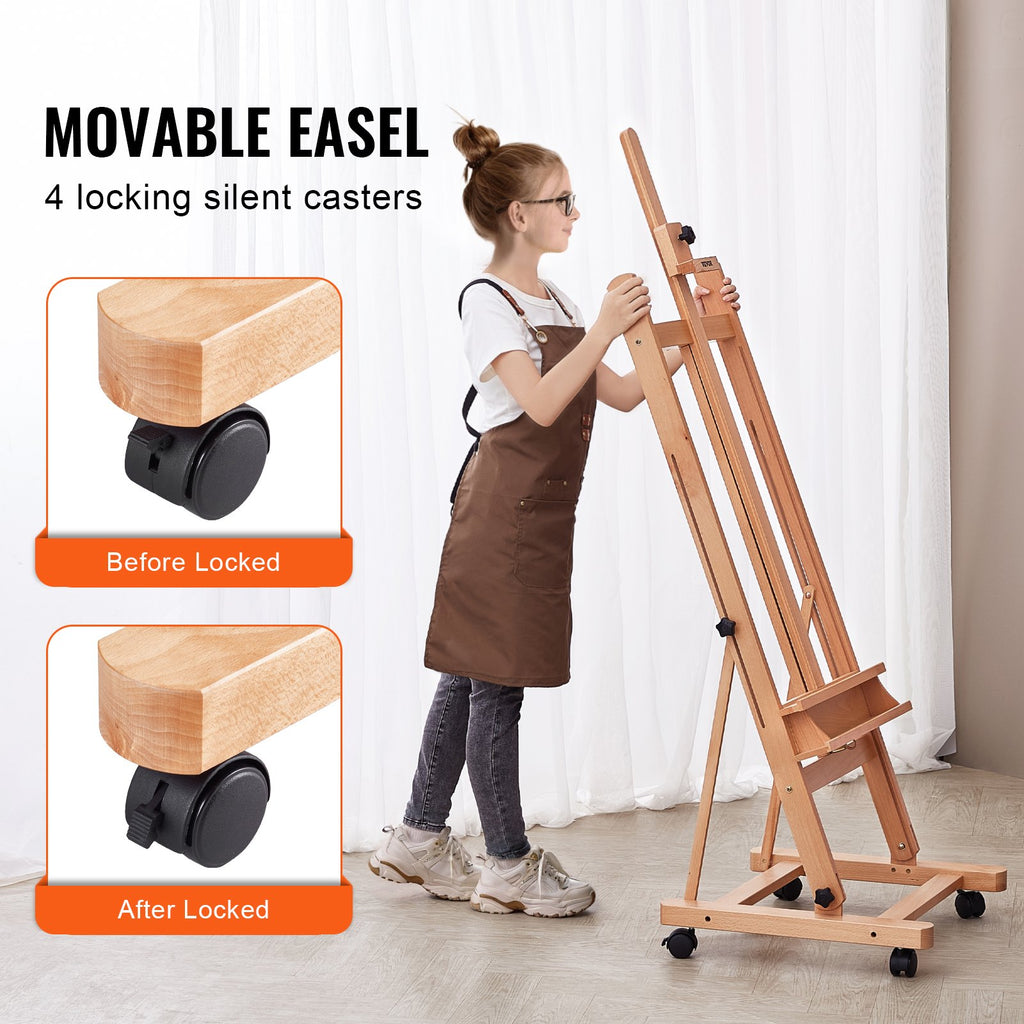 Molbertas VEVOR W02, talpinantis iki 121 cm drobę