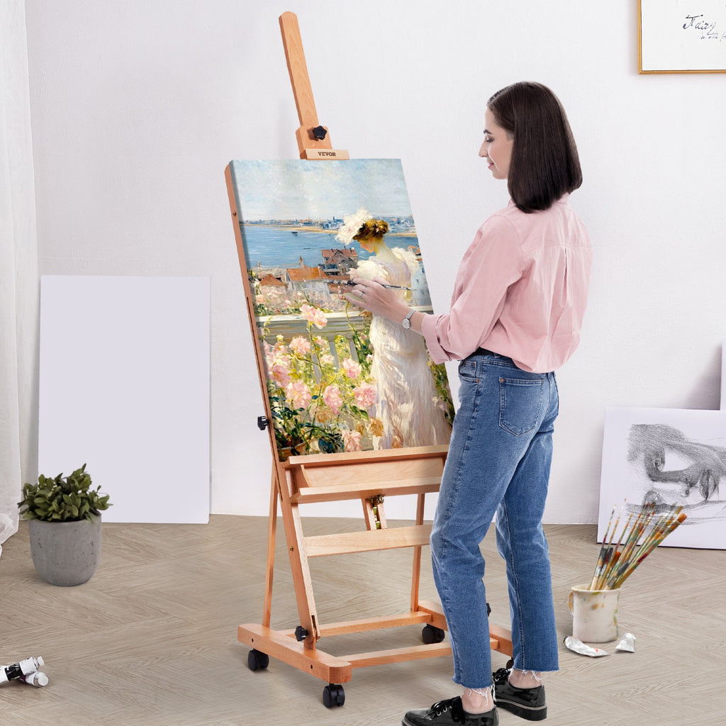 Molbertas VEVOR W02, talpinantis iki 121 cm drobę