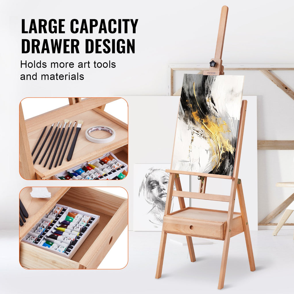 H formos studijinis molbertas VEVOR HJ-2A, drobėms iki 92 cm