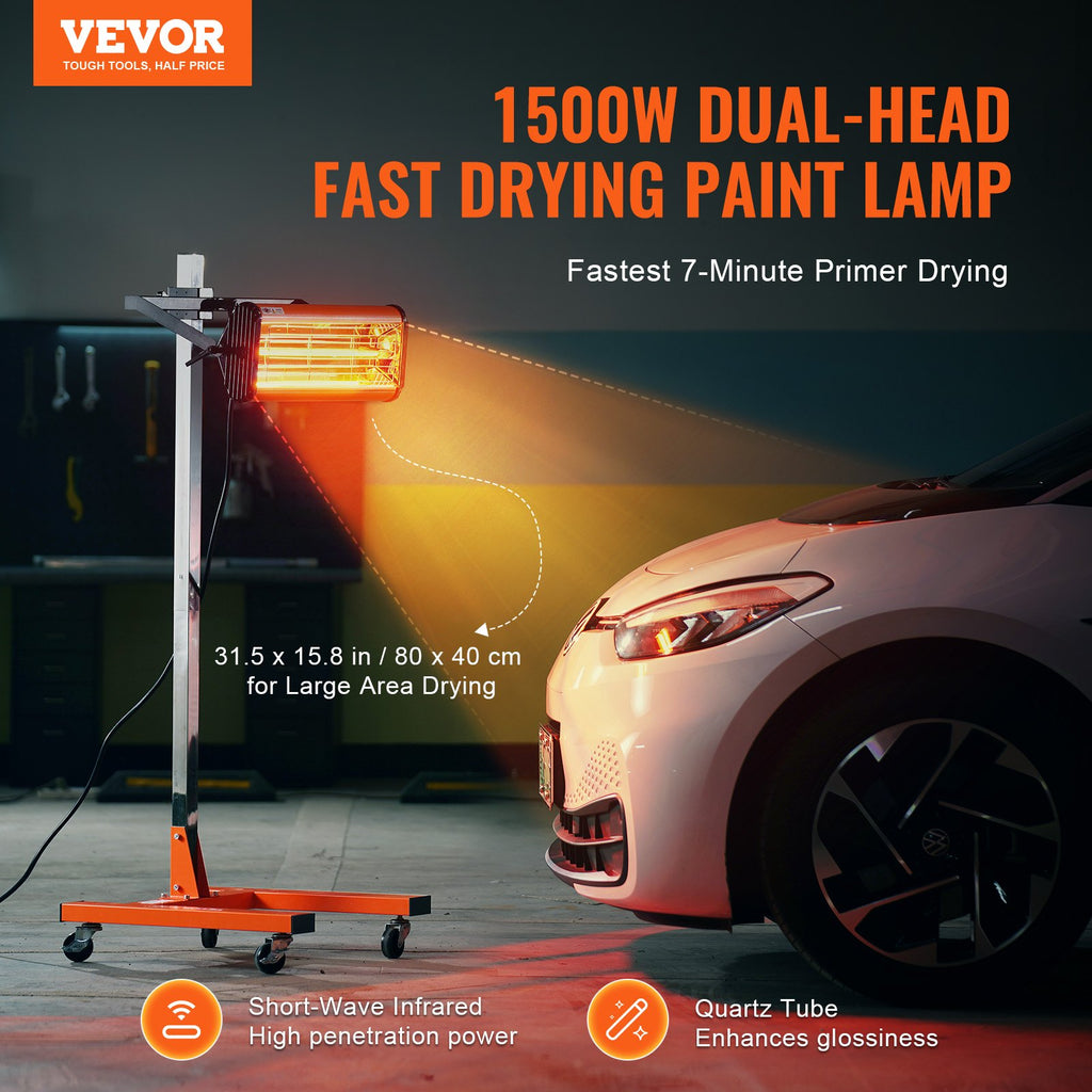 Infraraudonųjų spindulių džiovinimo lempa VEVOR 1A, 1500W