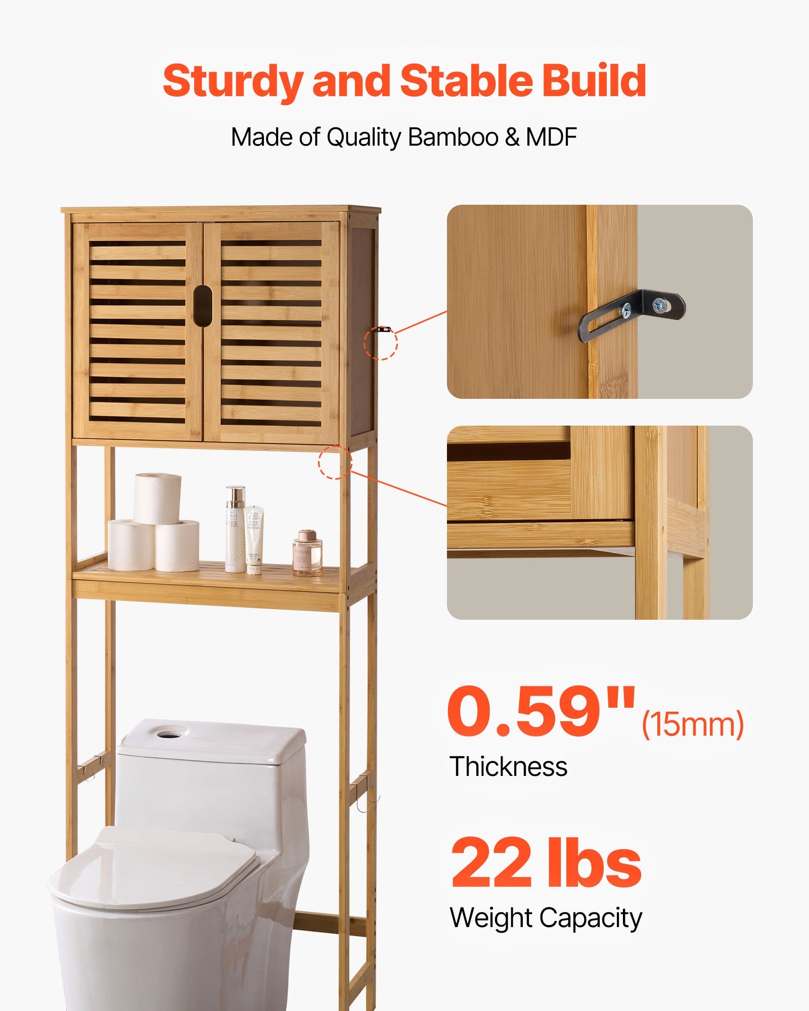 Lentyna virš klozeto VEVOR OPX-BOTC-N01, 175 cm aukščio