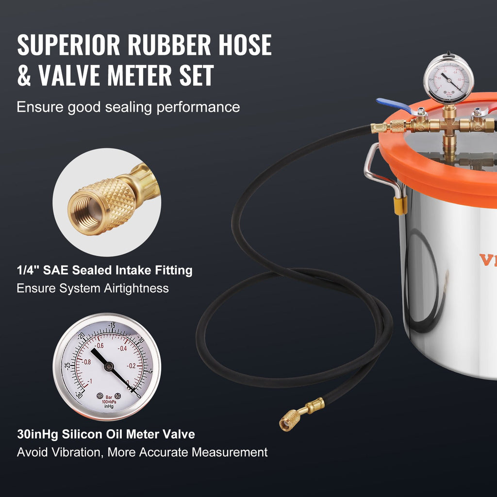 Vakuuminė kamera su siurbliu VEVOR TW-1K, 11,4 l talpa
