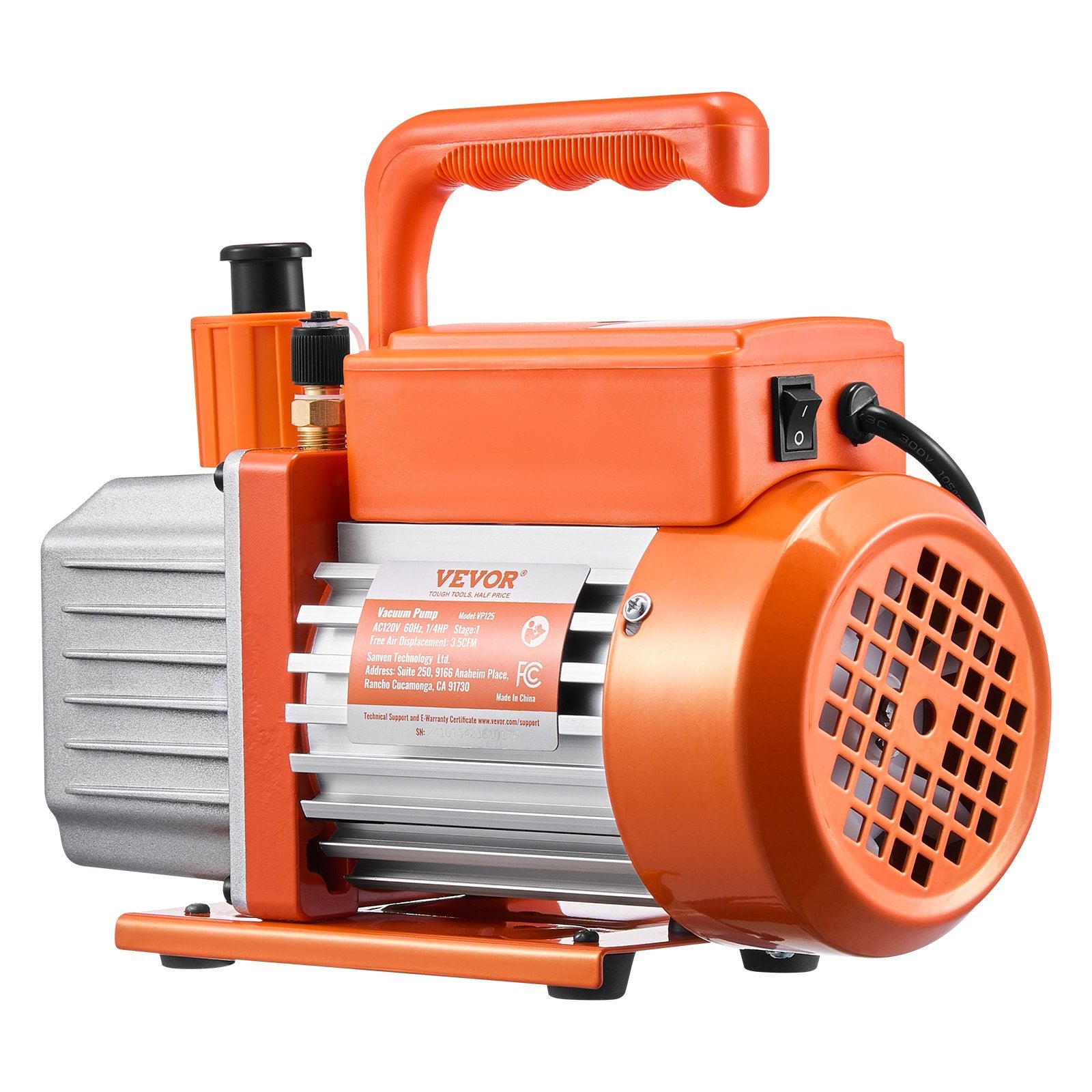 Vakuuminis siurblys ir manometrų rinkinys VEVOR VP125, 3,5 CFM