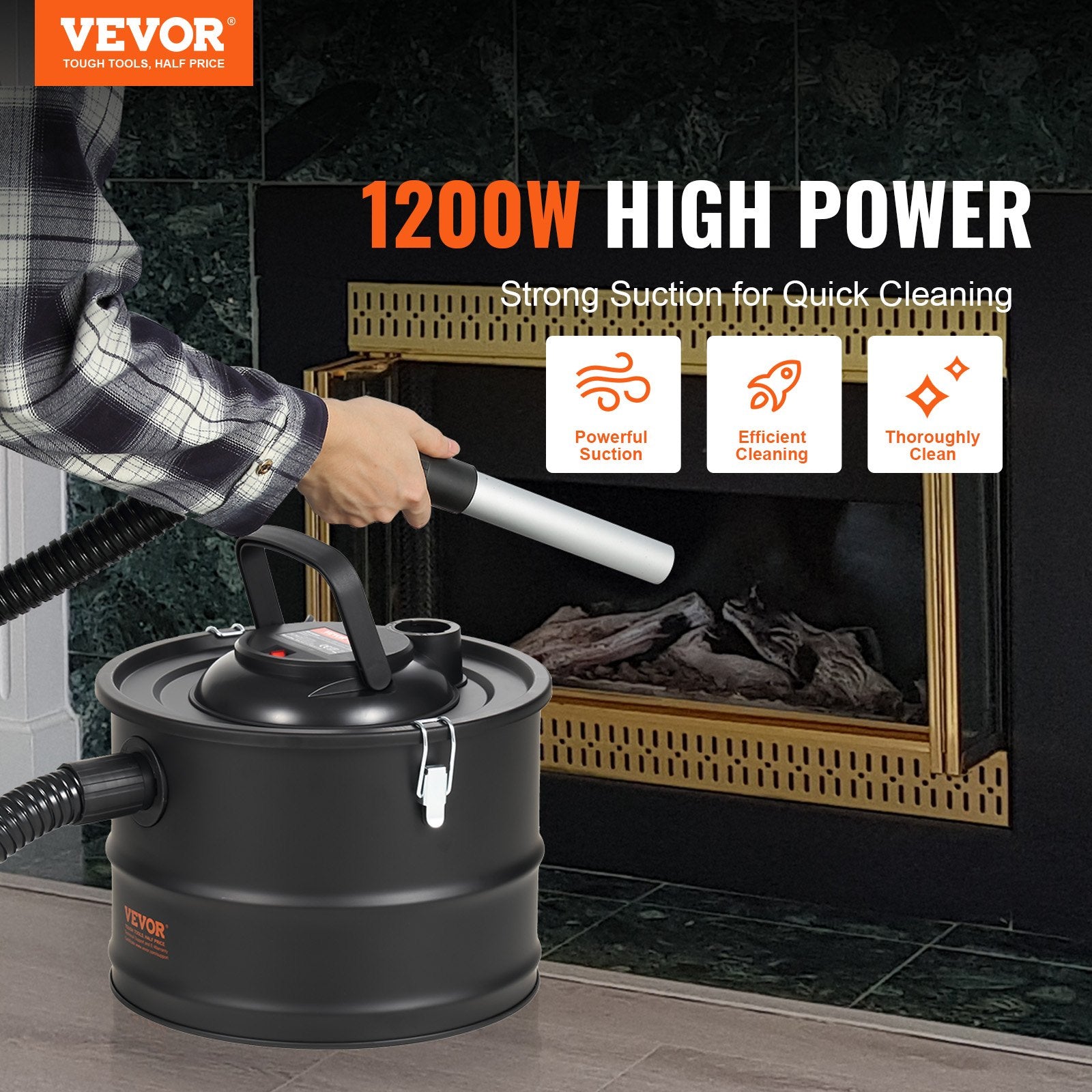 Pelenų siurblys VEVOR K-622/1200, 1200W