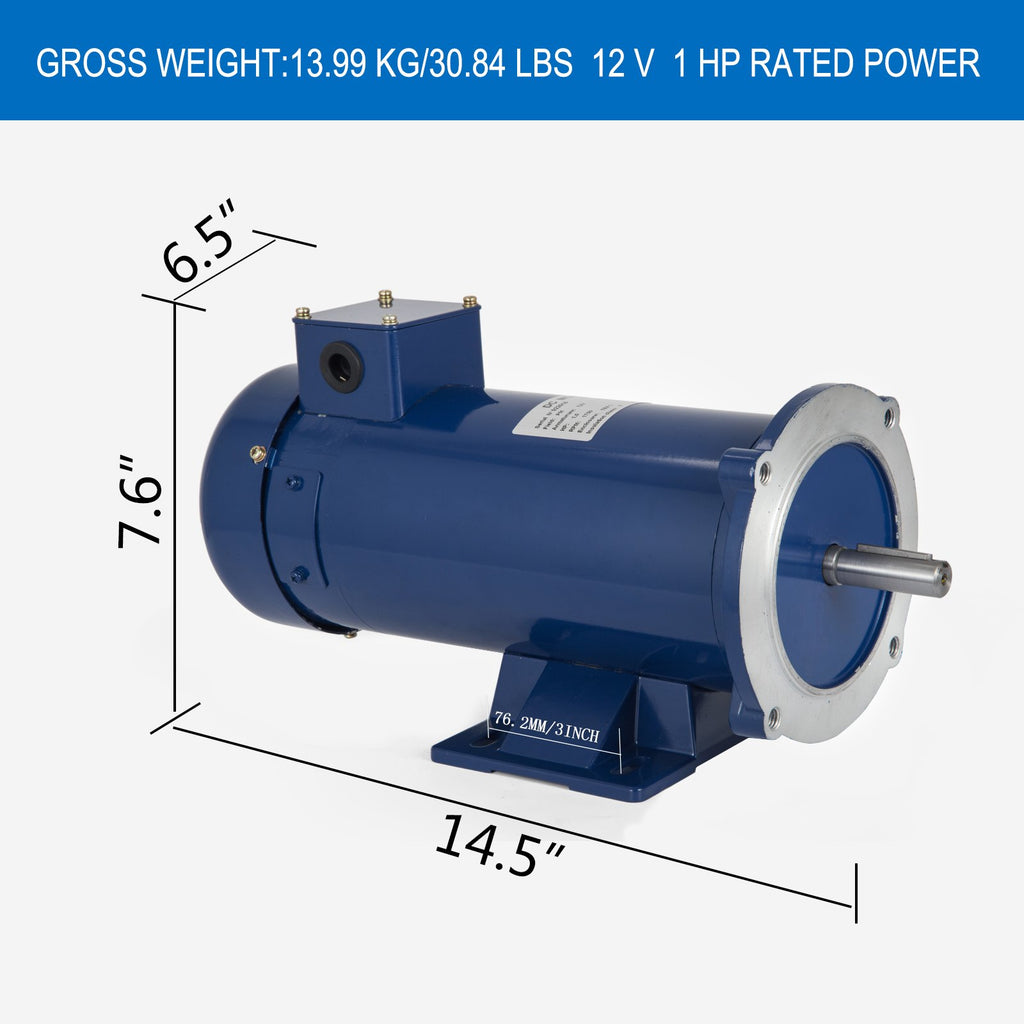 Nuolatinės srovės variklis VEVOR 1 HP, 1750 RPM, 12V