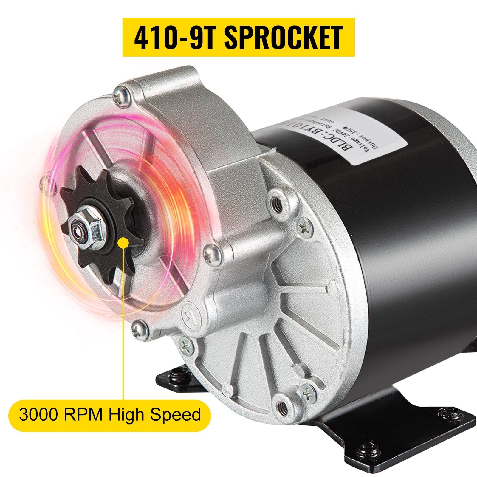 Elektrinis variklis su reduktoriumi VEVOR 24V 350W, 3000 RPM