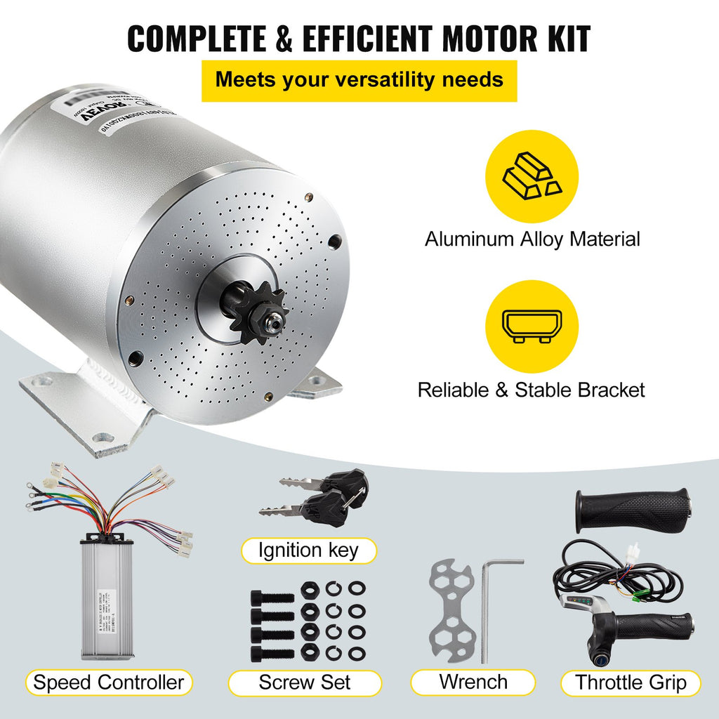 Bešepetėlinis nuolatinės srovės variklio komplektas VEVOR 2000W 48V, 4300 RPM