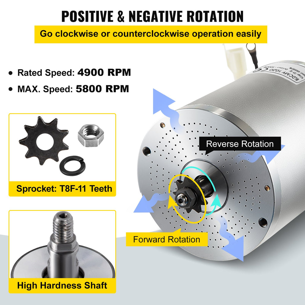 Bešepetėlinis variklis VEVOR 72V 3000W, 4900 RPM
