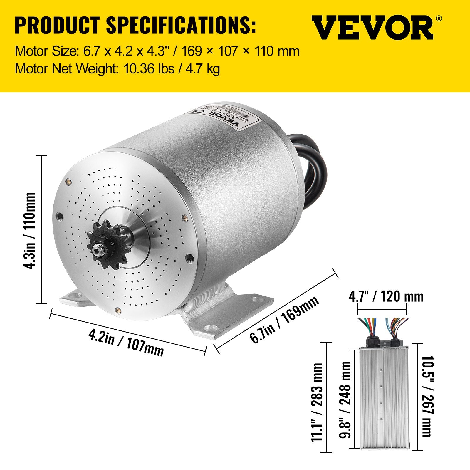 Elektrinis bešepetėlis variklis VEVOR MY1020D, 3000W
