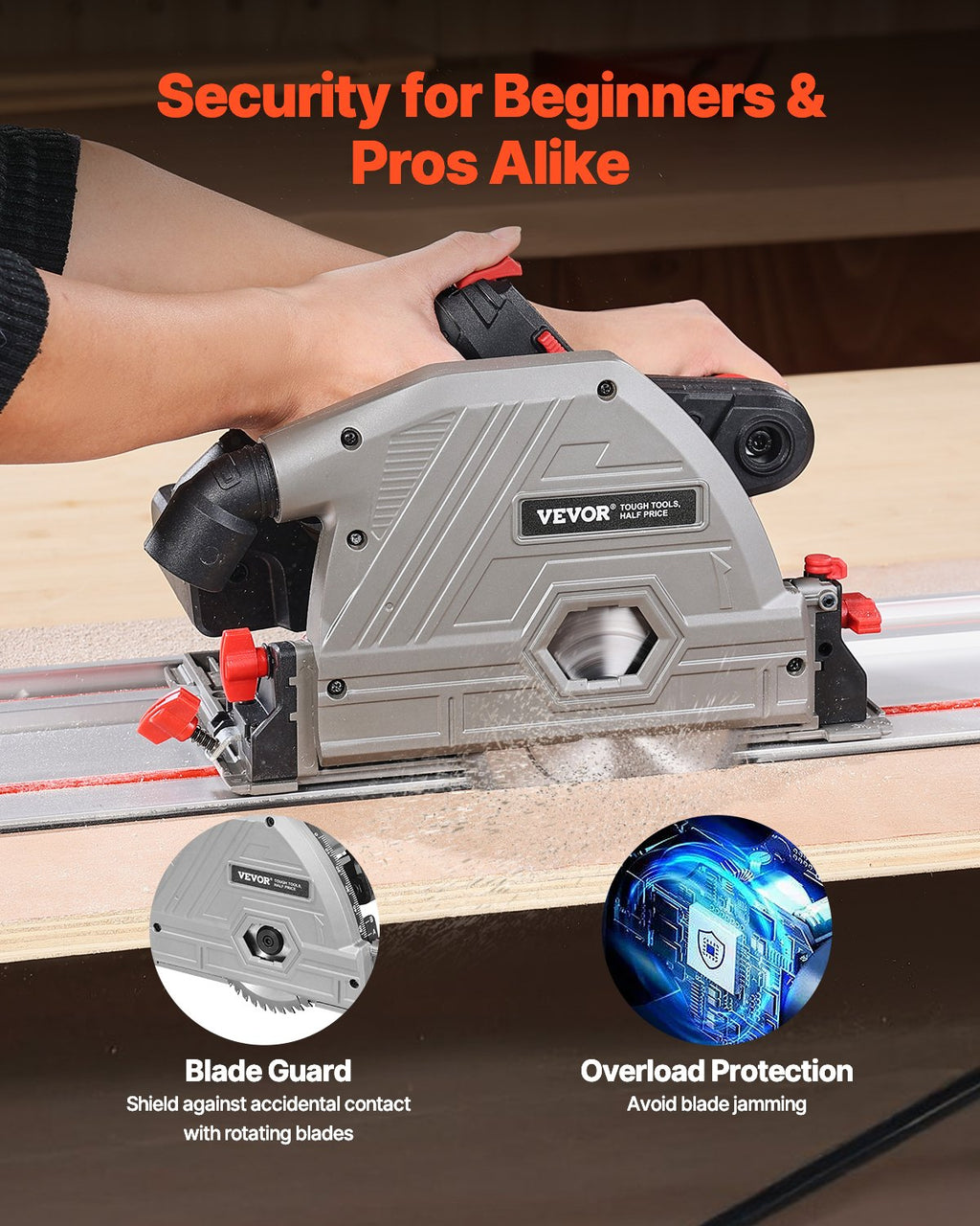 Akumuliatorinis įleidžiamas diskinis pjūklas VEVOR 8140, 140 mm