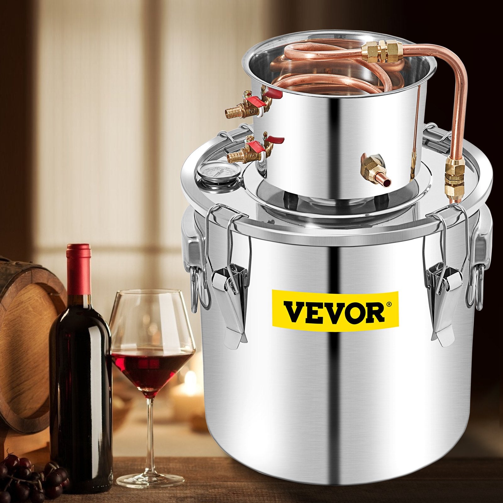 Alkoholio distiliavimo aparatas VEVOR VV-AD-50L, 50 l