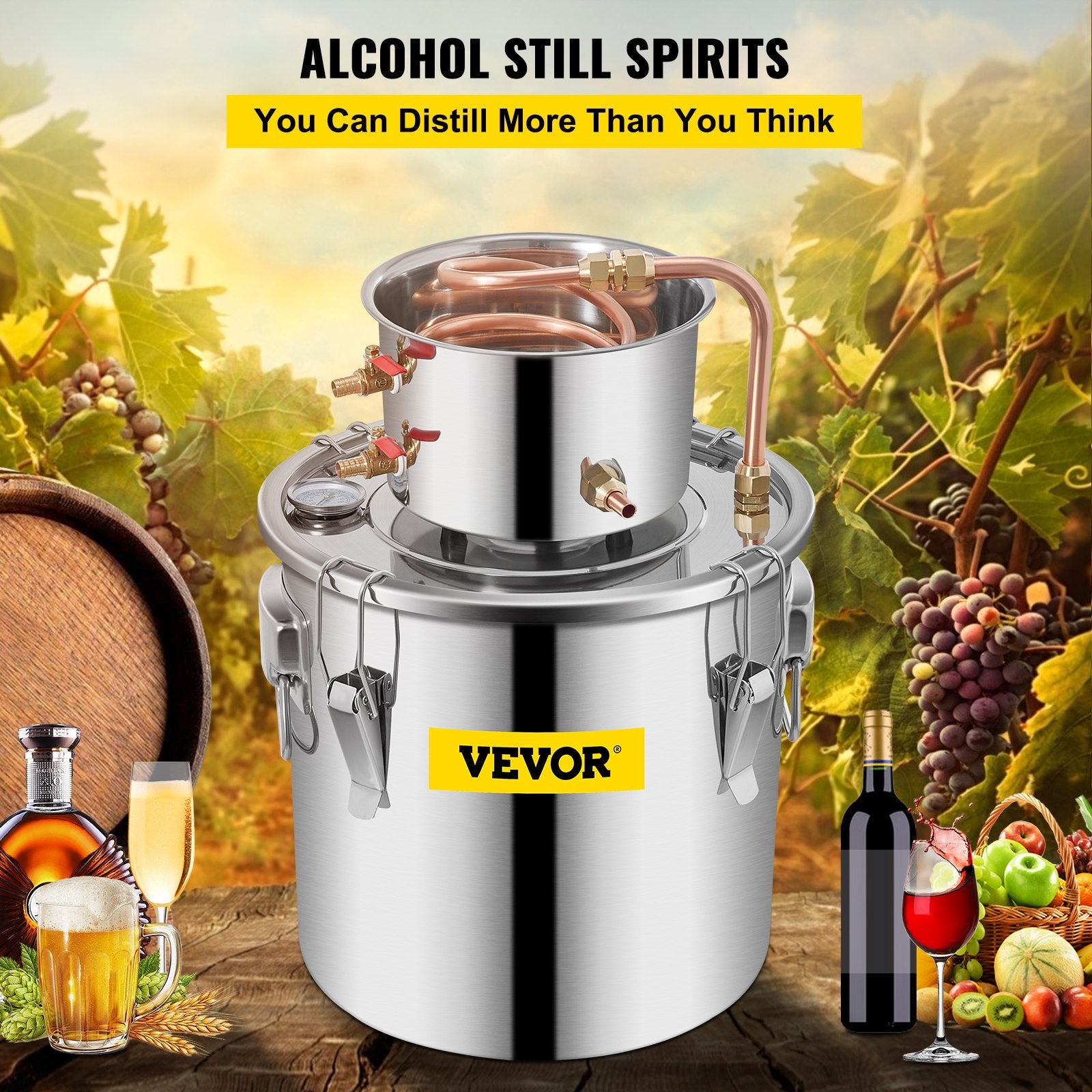 Distiliavimo aparatas VEVOR, 12,5 l talpa