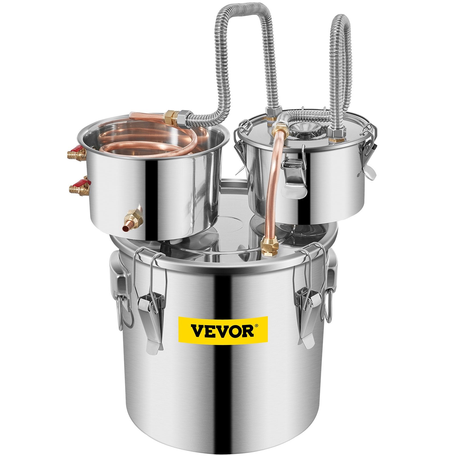 Distiliavimo aparatas VEVOR 12L, su variniu gyvatuku