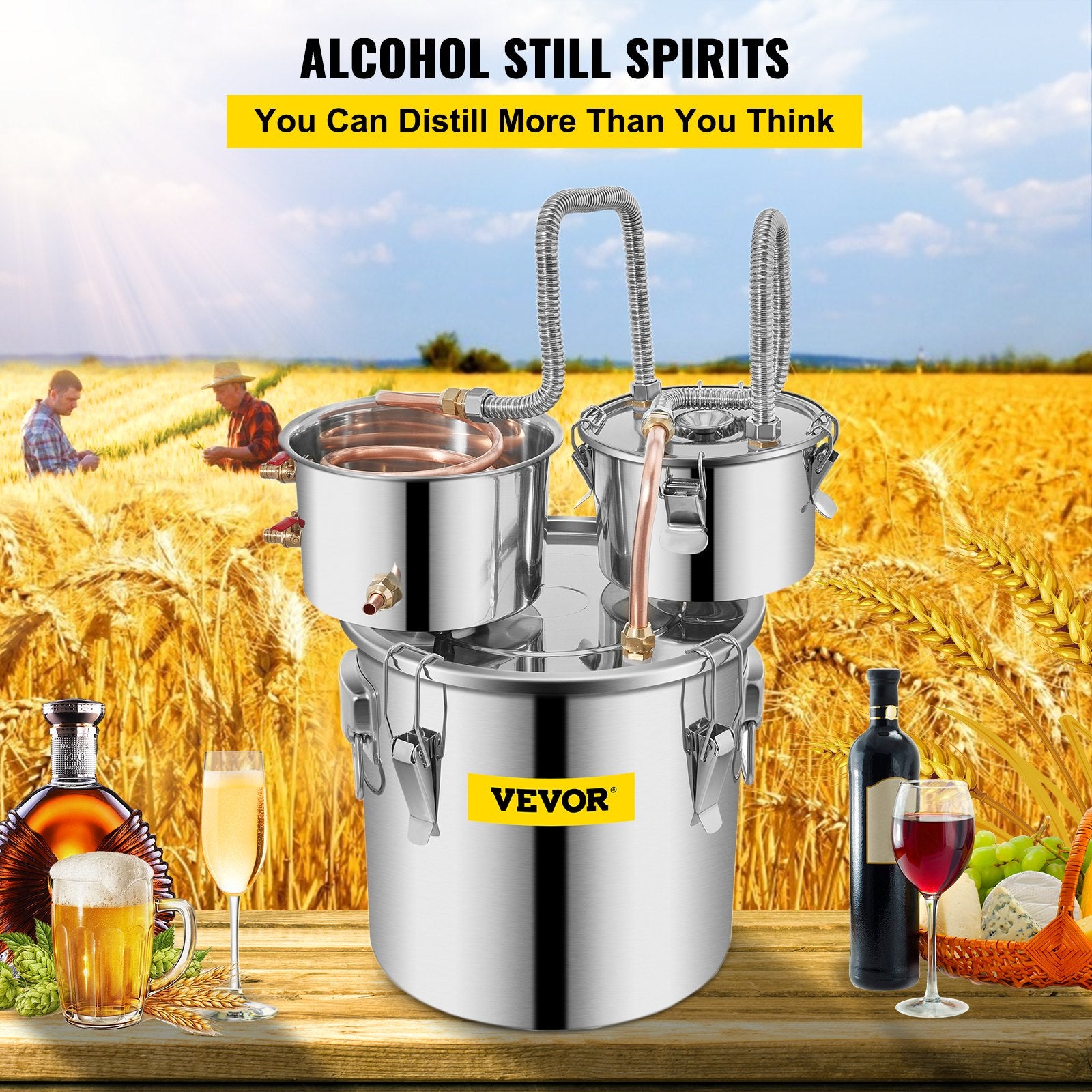 Distiliavimo aparatas VEVOR 5 Gal, 19 l talpa