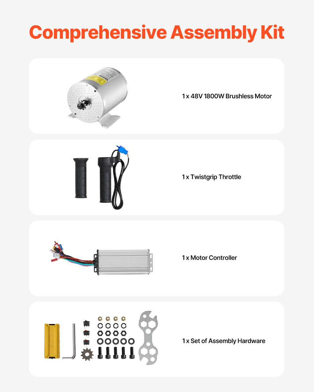 Elektrinio variklio komplektas VEVOR JZ48V1800W, 1800W
