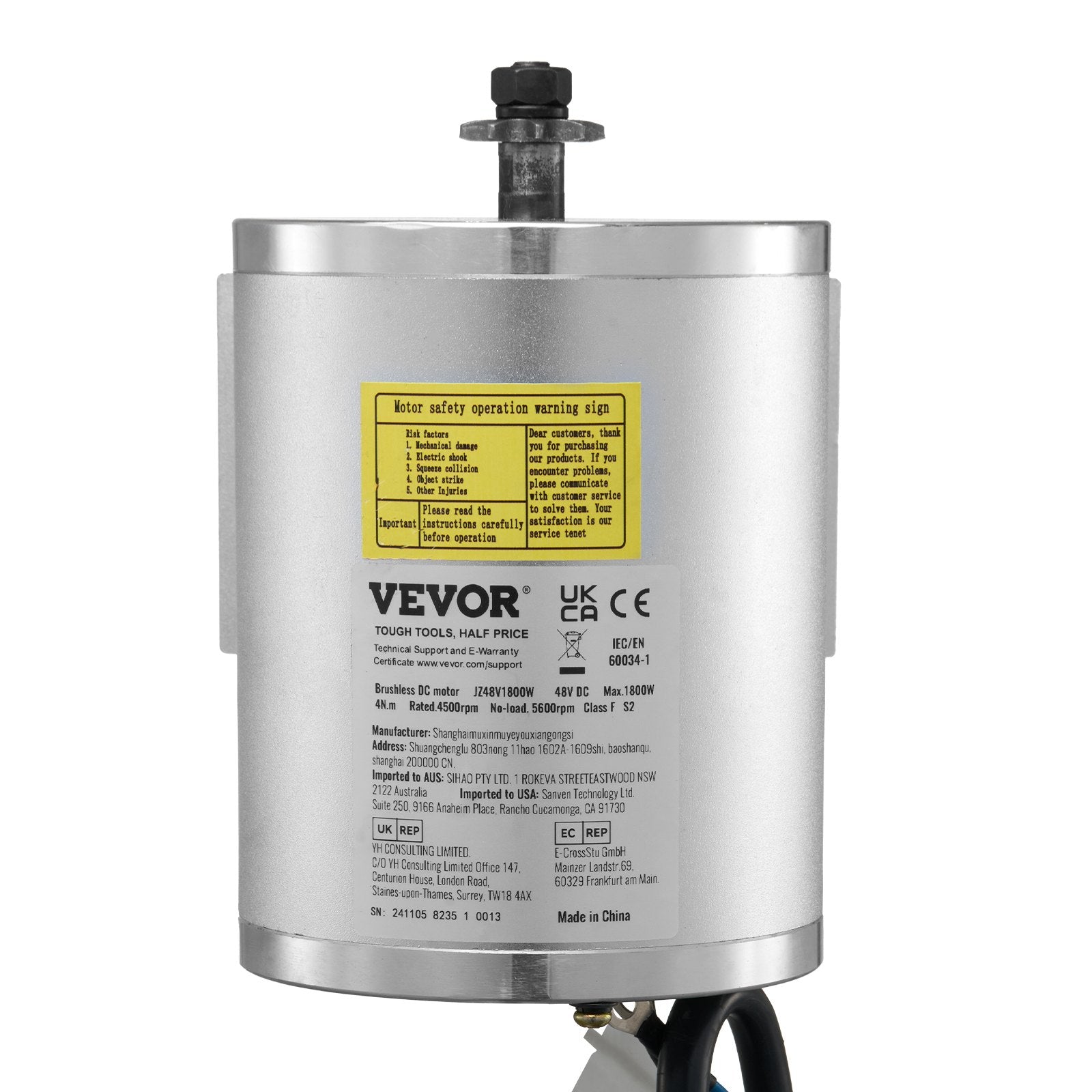 Elektrinio variklio komplektas VEVOR JZ48V1800W, 1800W, 48V